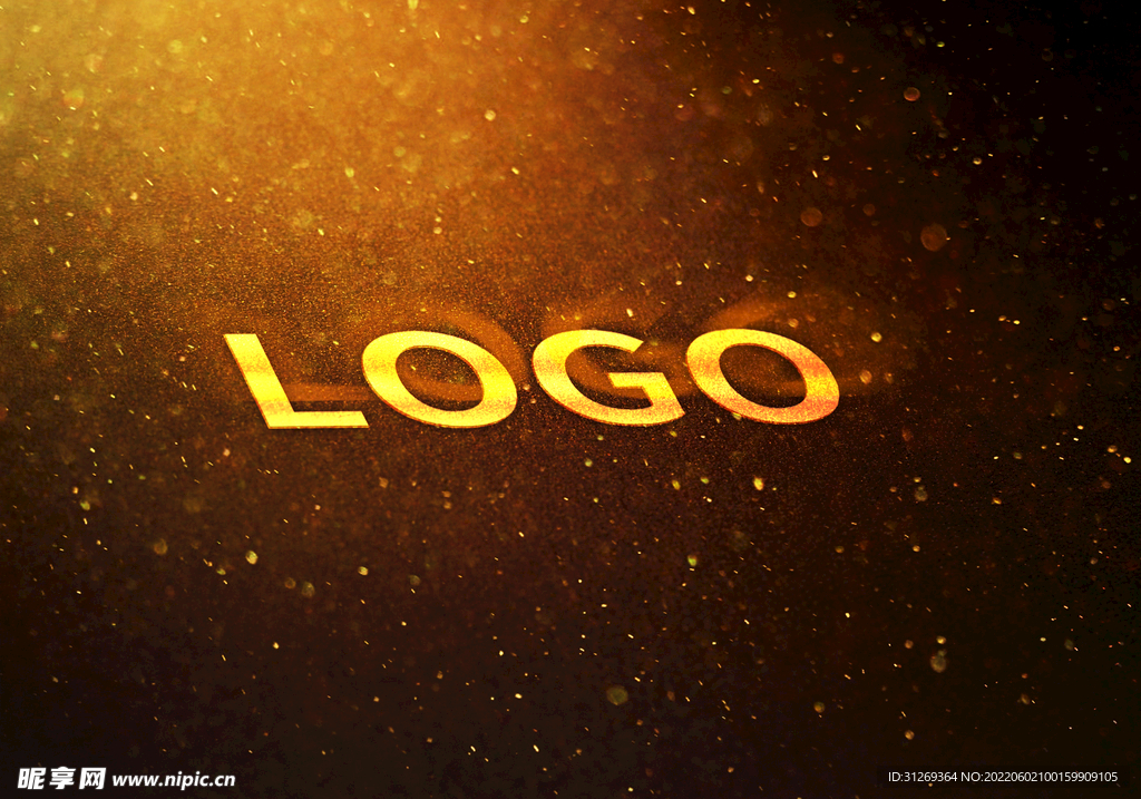 logo样机金色