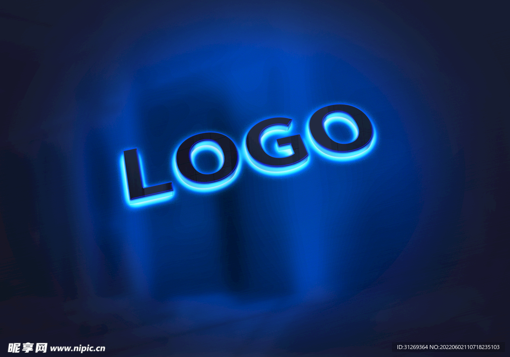 发光 logo样机