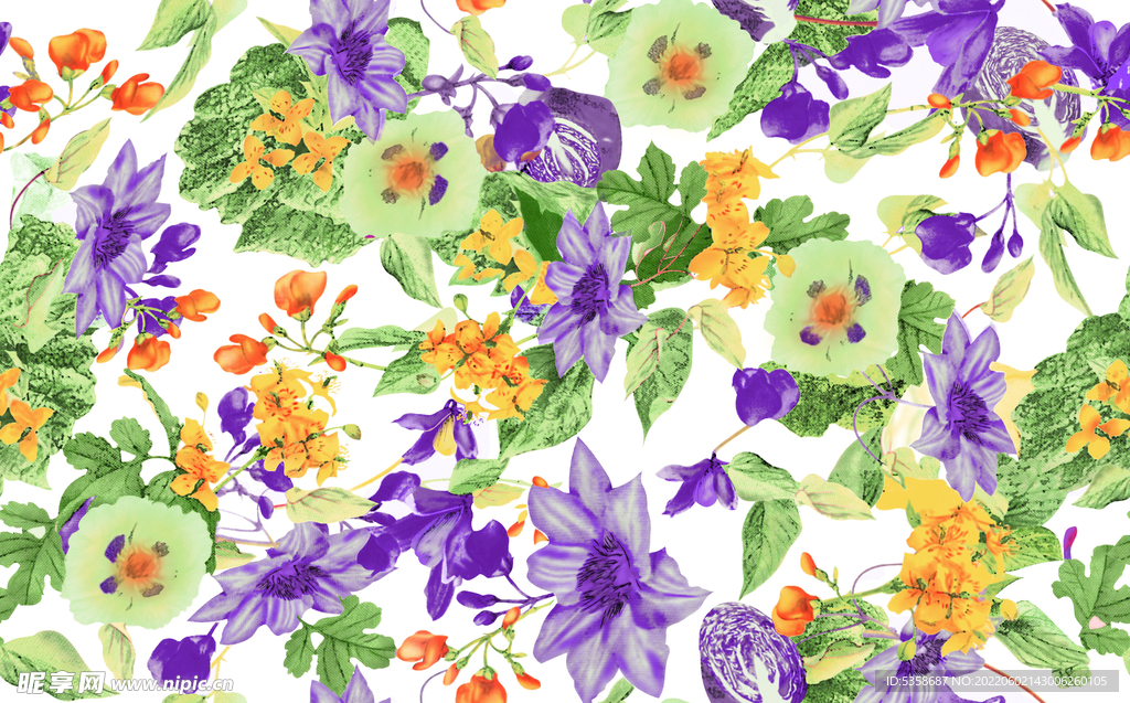 无缝乱花印花图