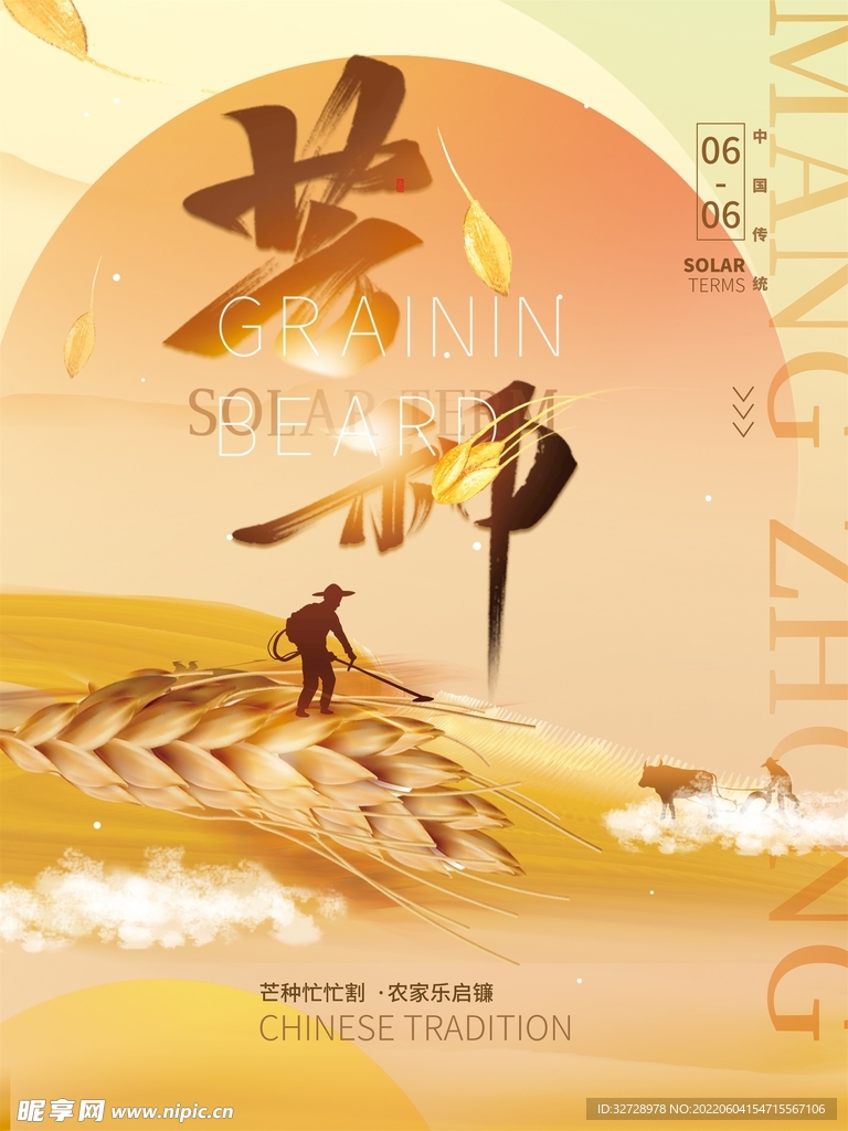 芒种二十四节气大气海报
