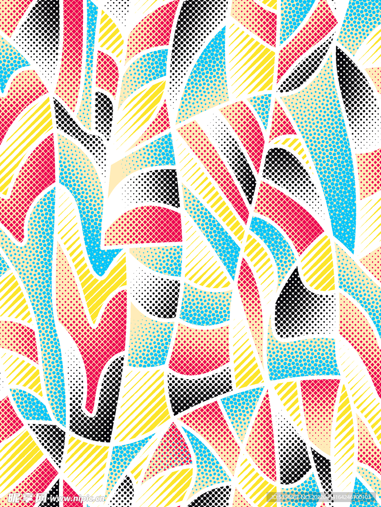 彩色几何扎染图案