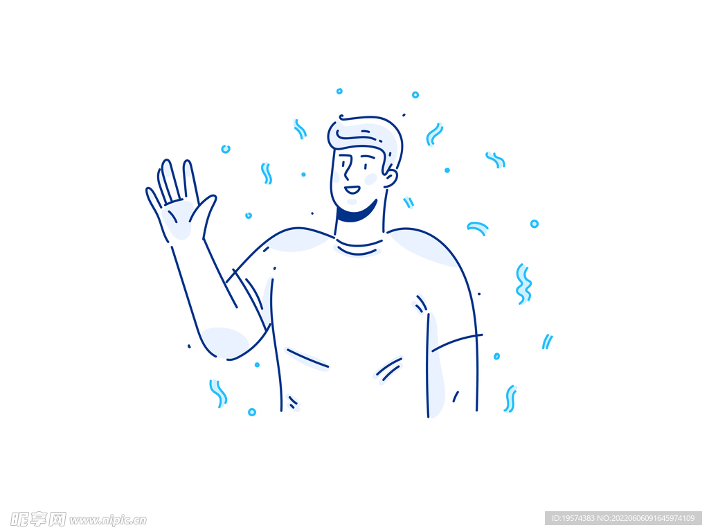 欢迎男孩你好打招呼