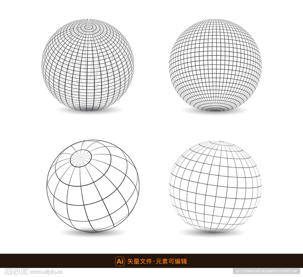 线框立体球体结构图