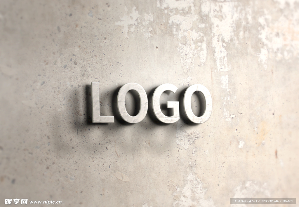 logo样机墙上