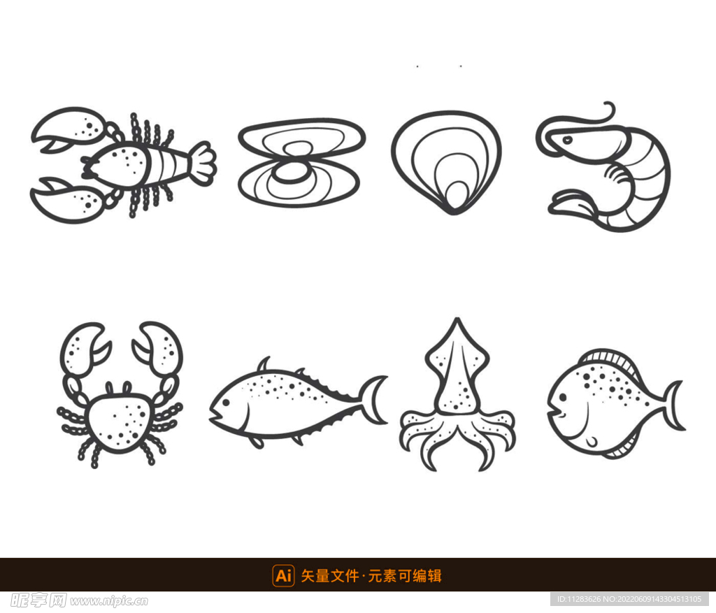 卡通海洋动物