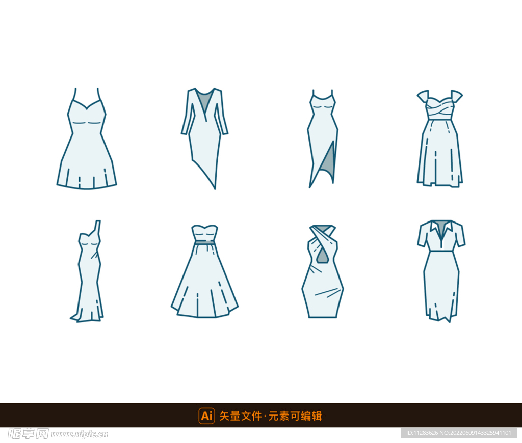 女性裙子图标
