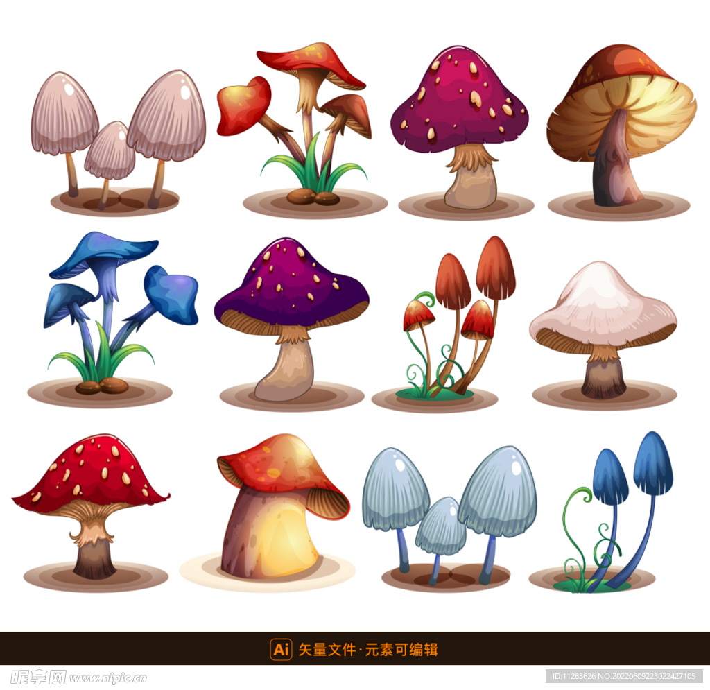 蘑菇卡通插画