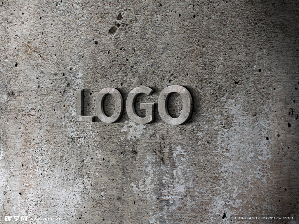 logo样机墙上