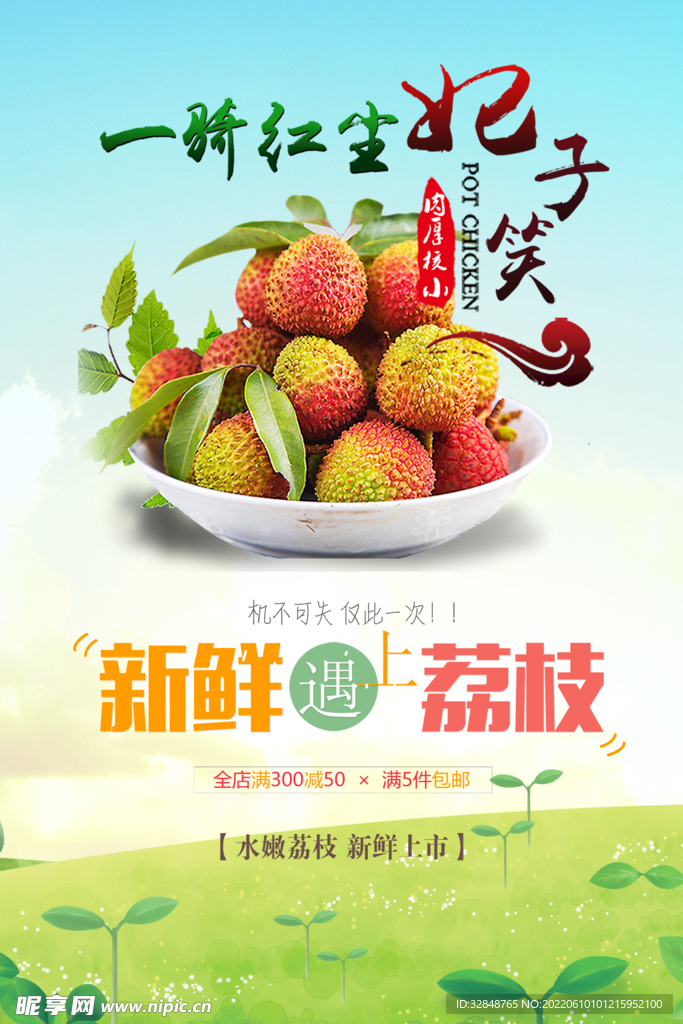 荔枝水果宣传海报