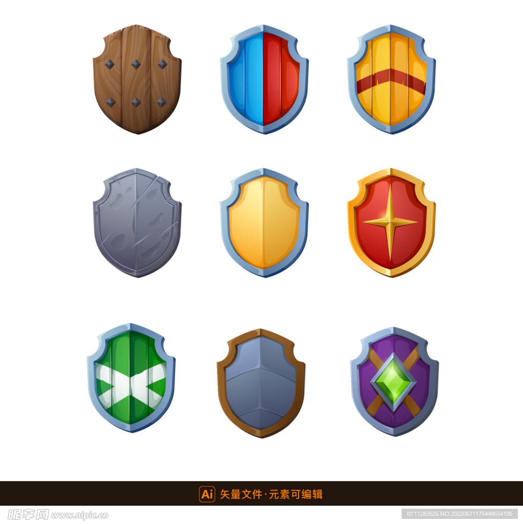 卡通游戏盾牌图标