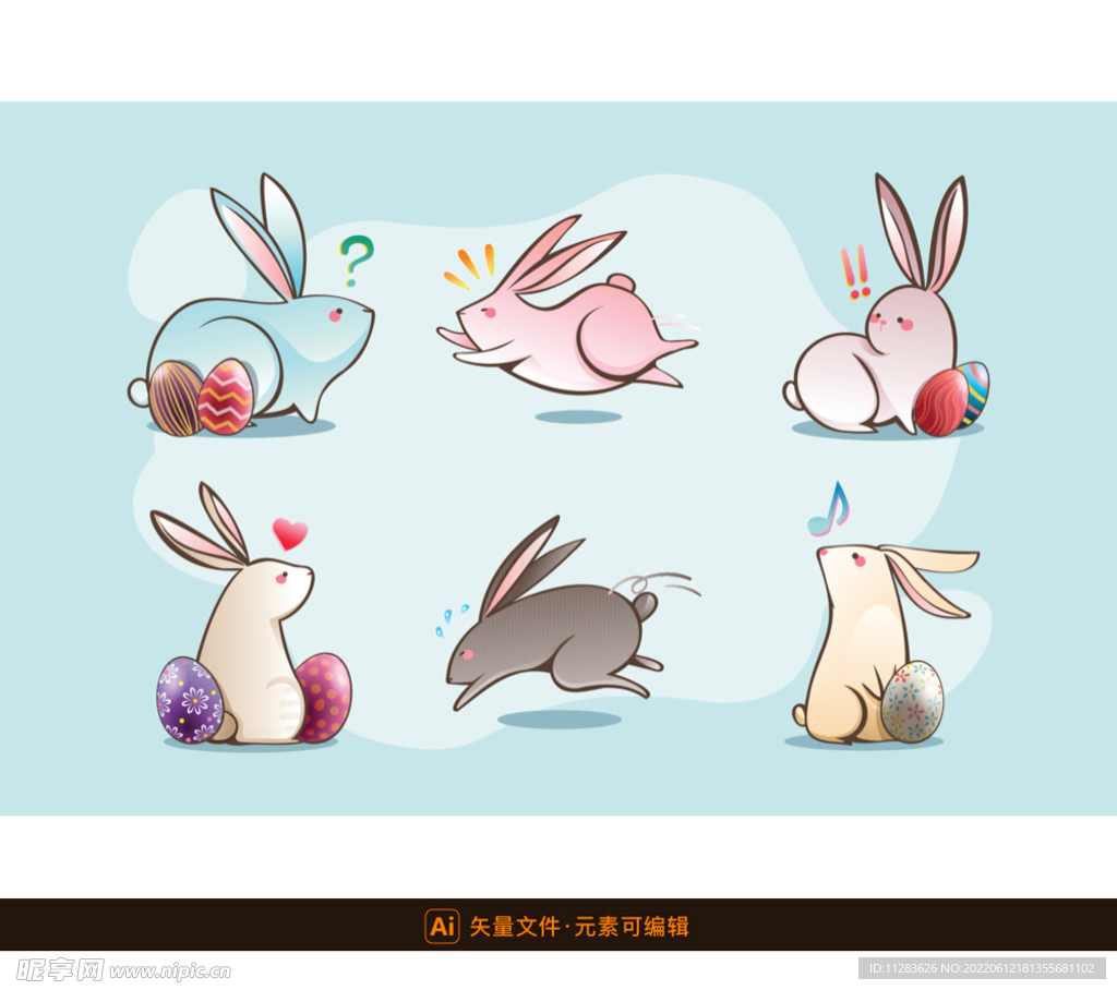 可爱卡通兔子插画