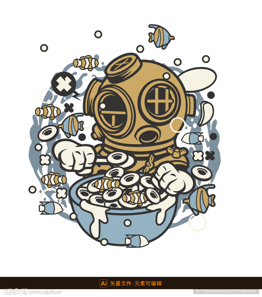 潮流机械矢量插画