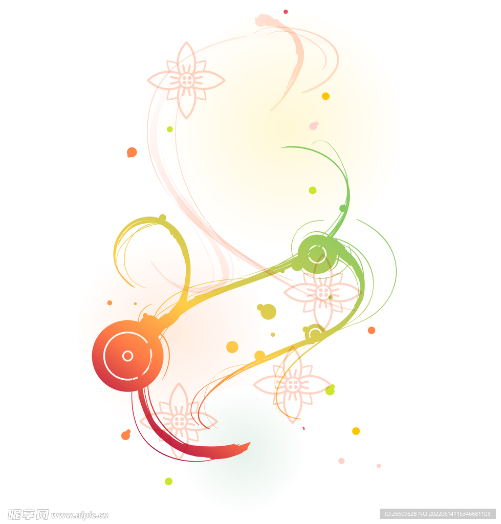渐变花边线条