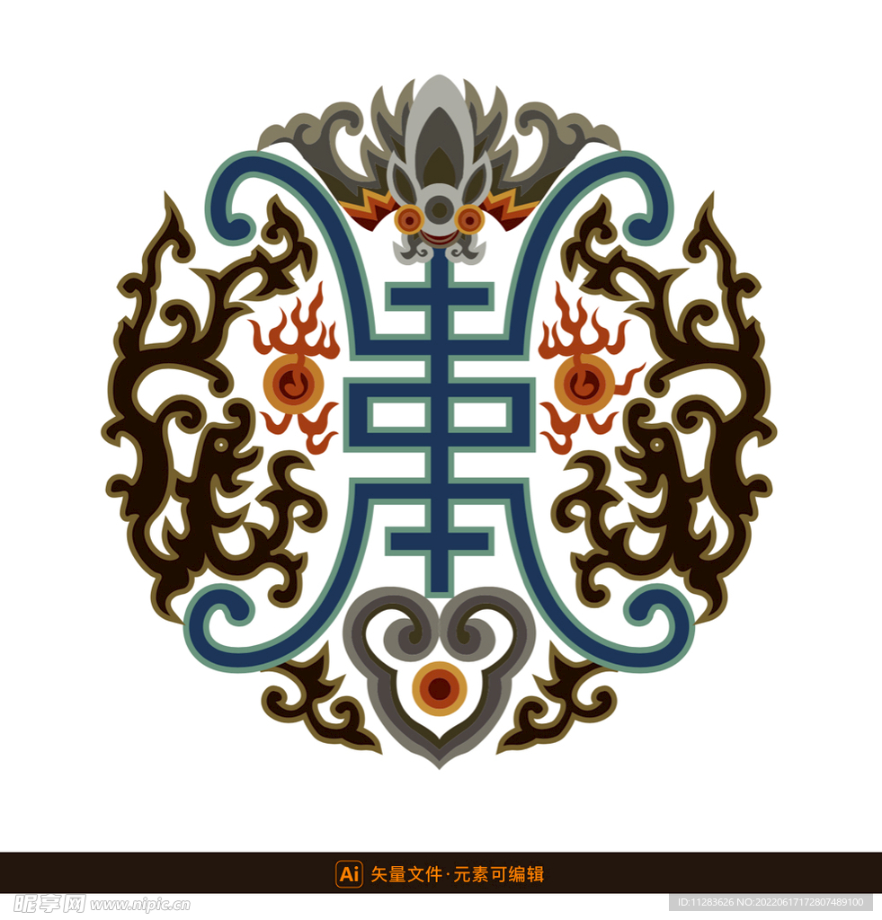 中国传统福寿花纹
