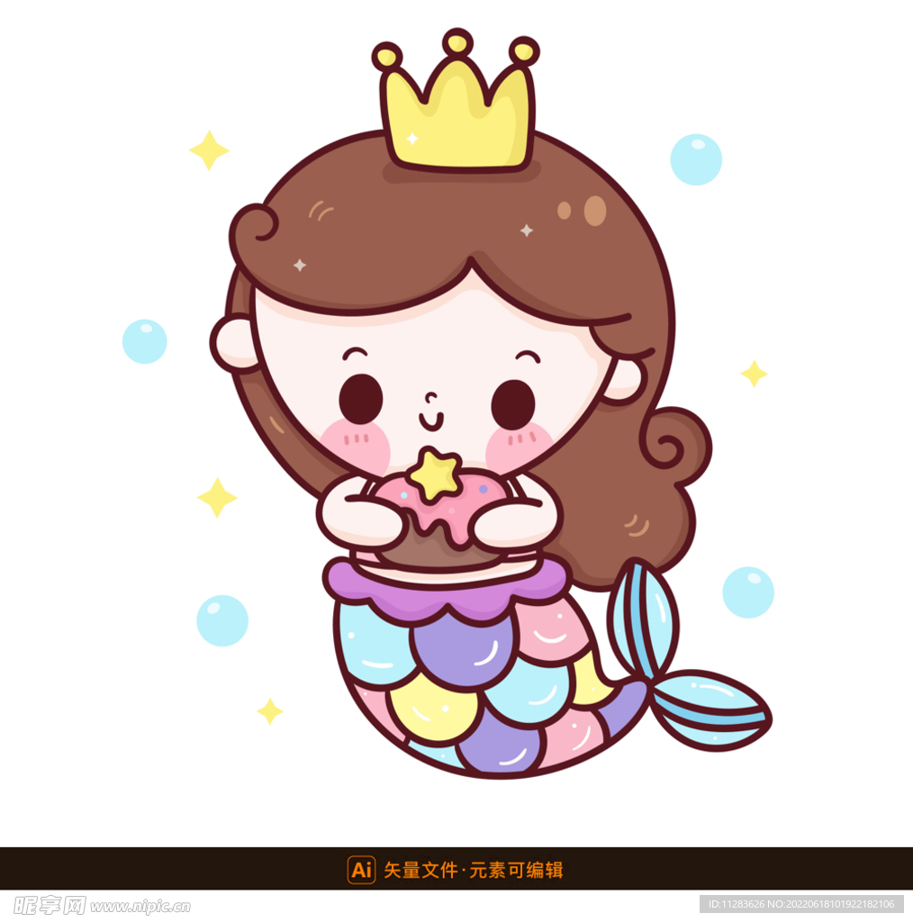 卡通美人鱼公主
