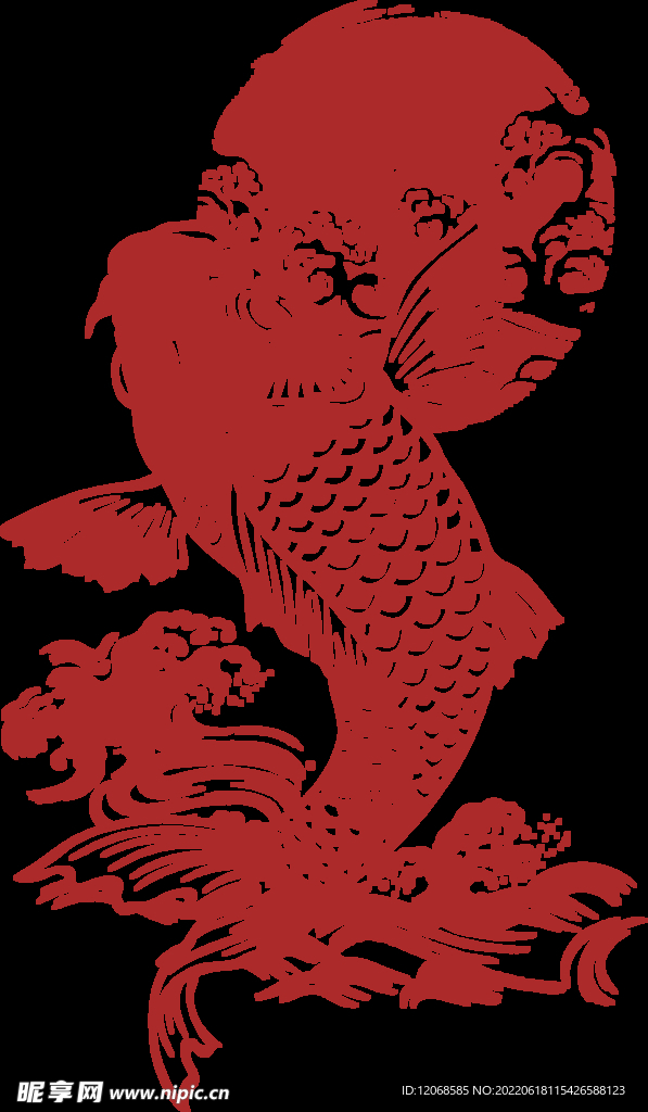 鲤鱼 锦鲤 窗花 传统 花纹