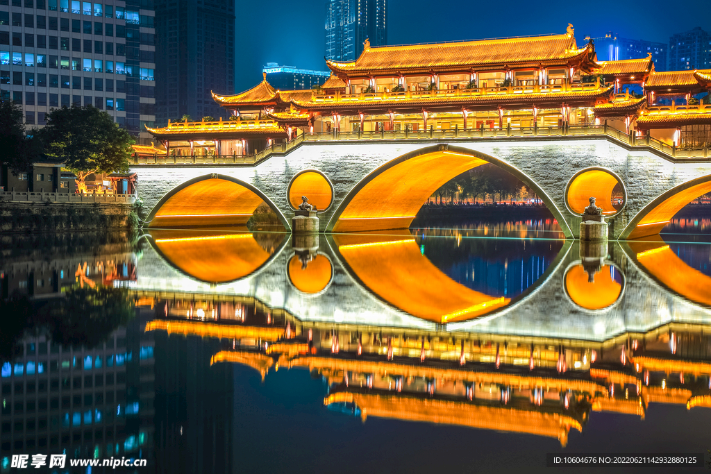 成都旧大桥夜景
