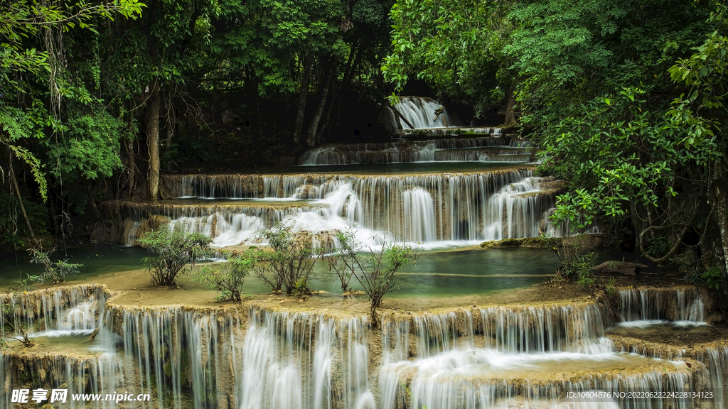 瀑布 溪水 流水 森林 小溪 
