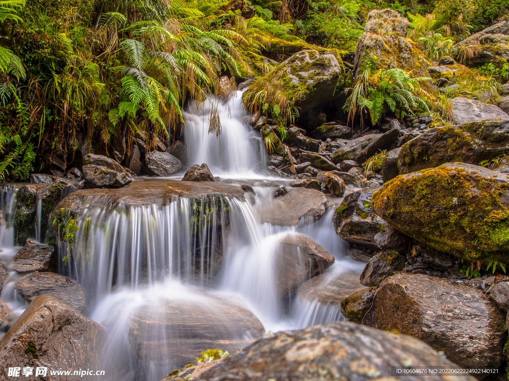 瀑布 溪水 流水 森林 小溪 