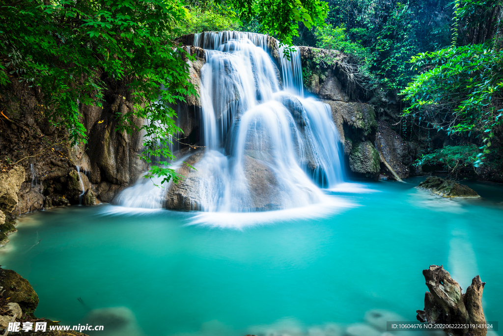 瀑布 溪水 流水 森林 小溪 