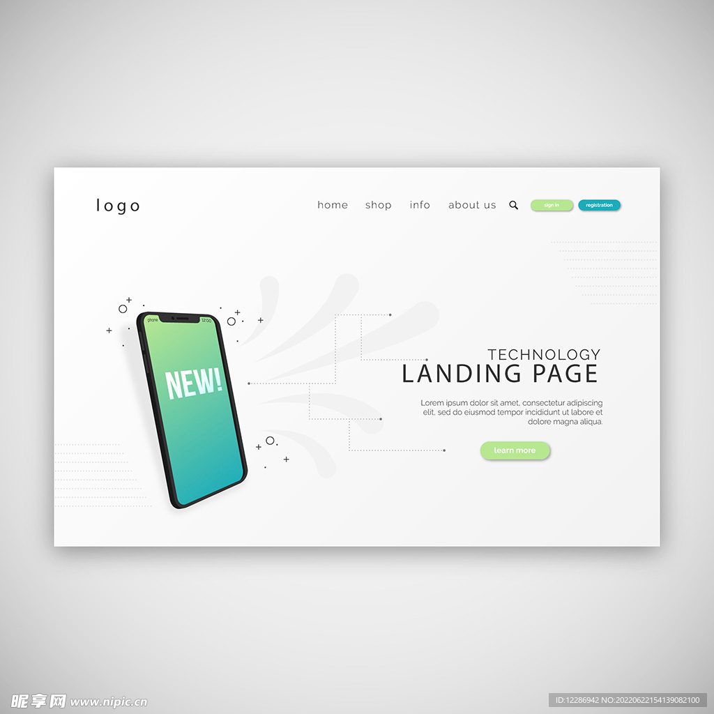简约抽象手机网页设计模板