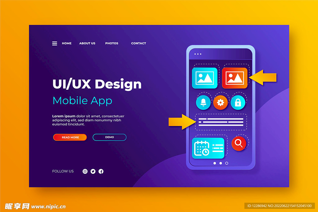 渐变ui登陆页面网页模板