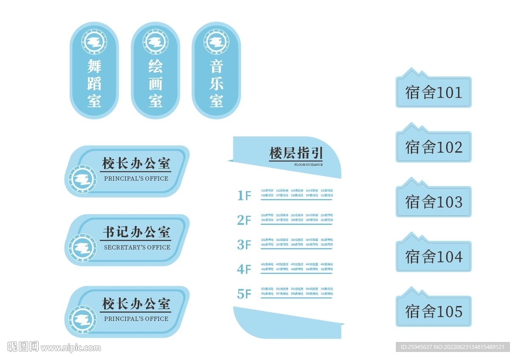 校园标识牌楼层指引