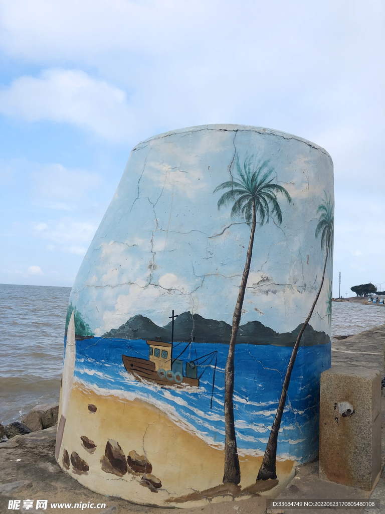 艺术绘画 海边一角