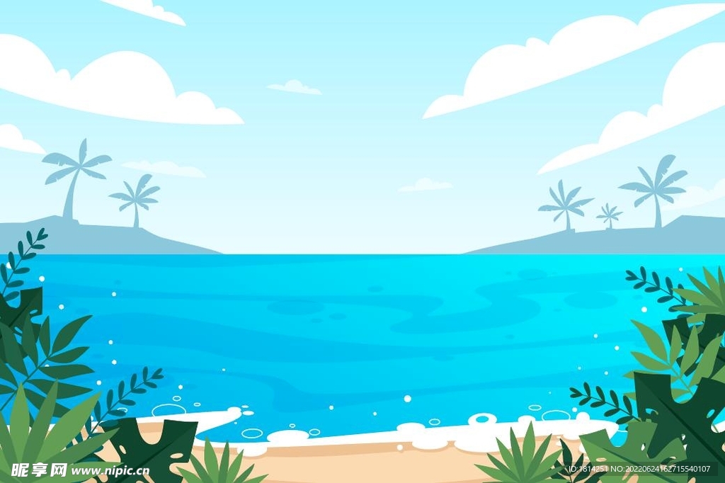 夏天海边矢量
