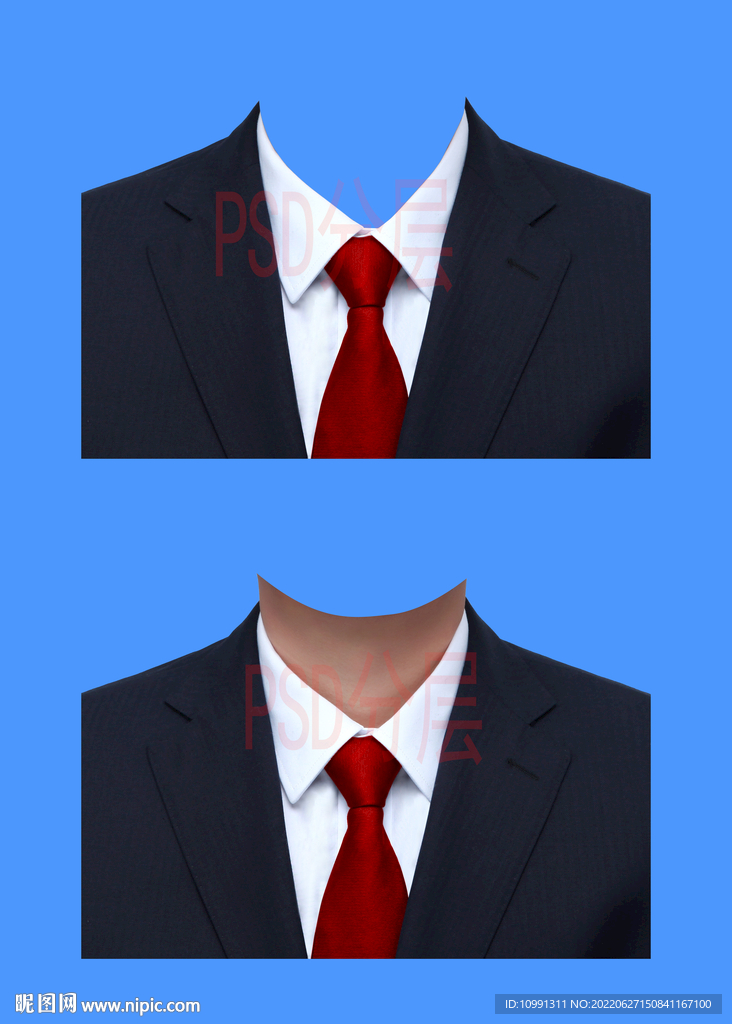 男人红领带西装psd
