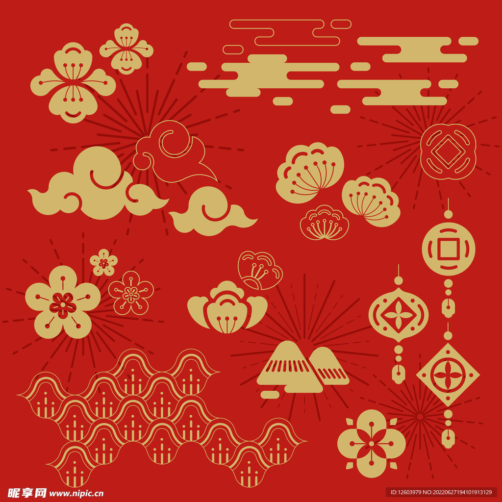 祥云新年元素