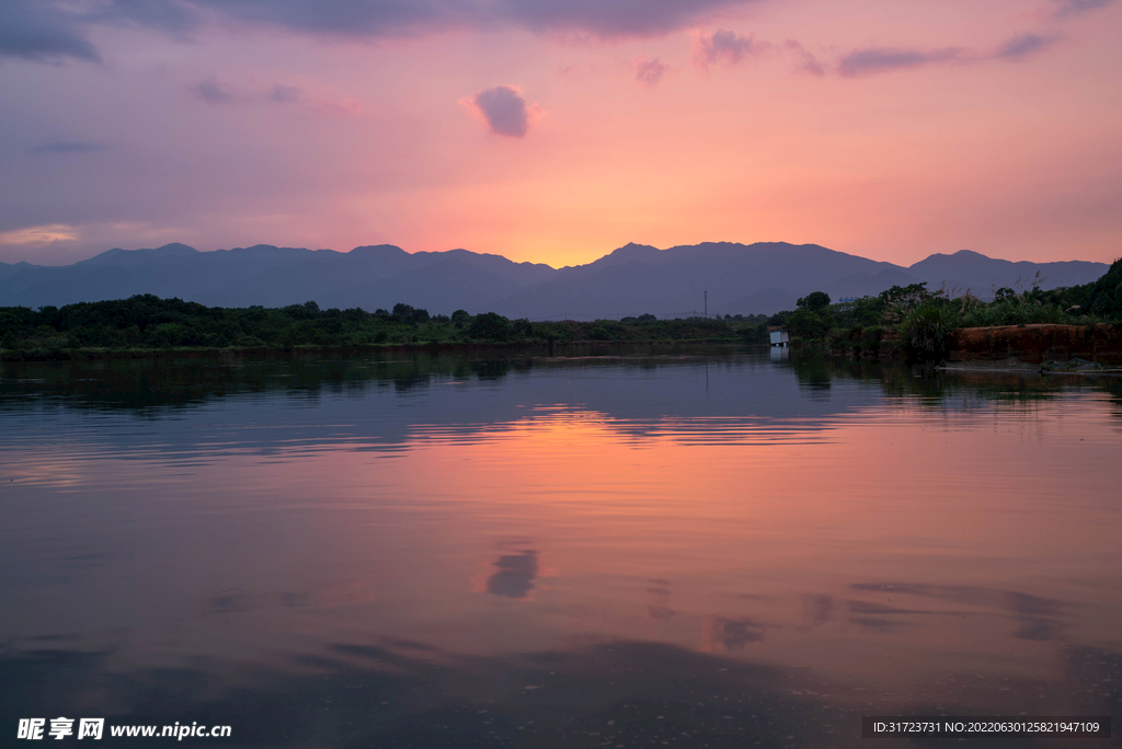 傍晚 晚霞 夕阳 日落 云彩 