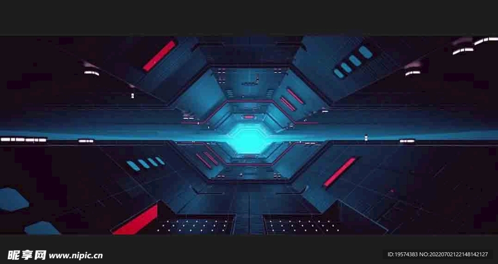 C4D模型宇宙船舱内部背景