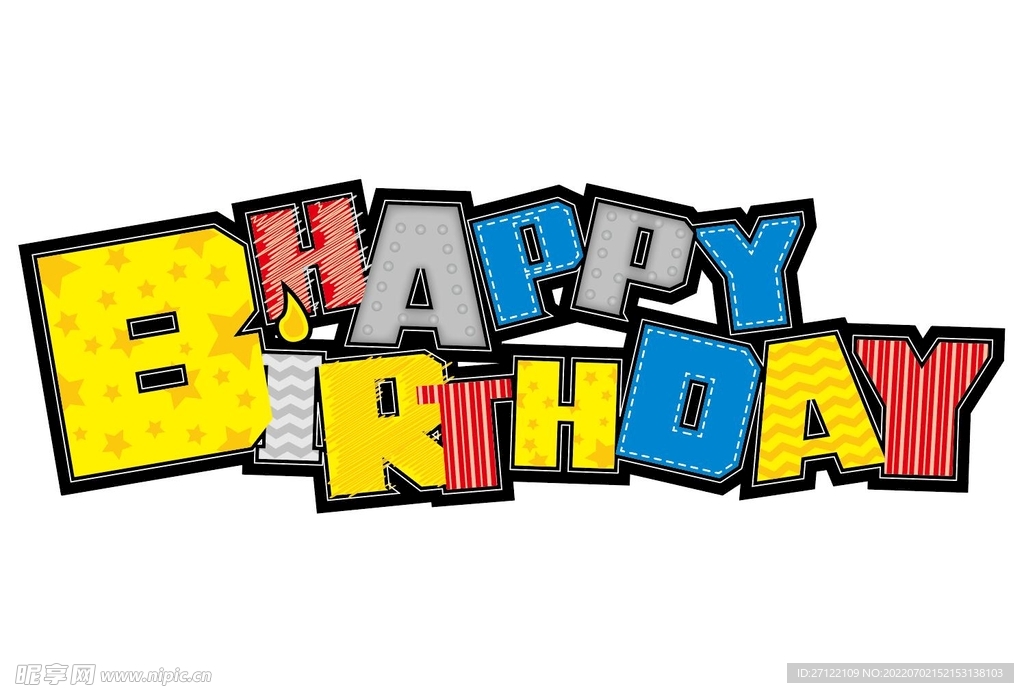 创意生日快乐英文设计