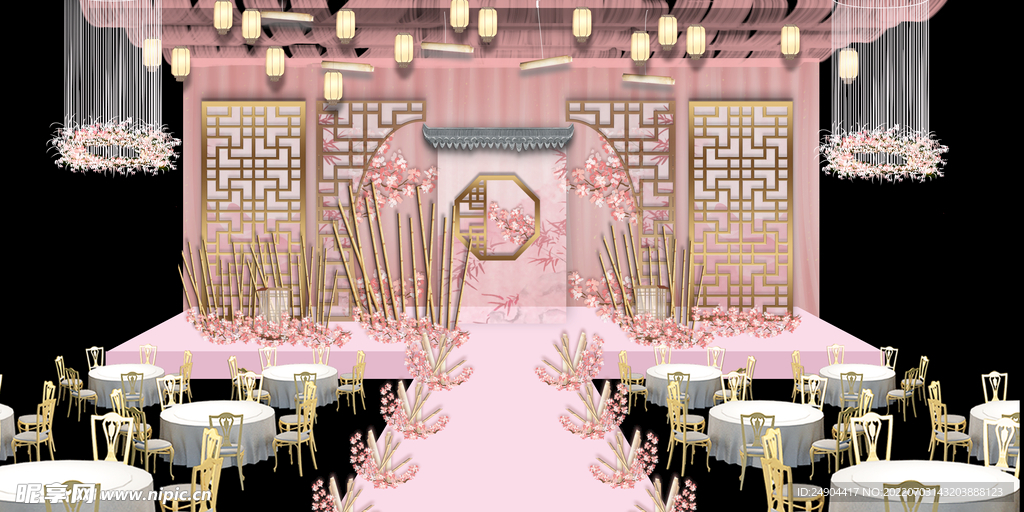 粉色婚礼背景