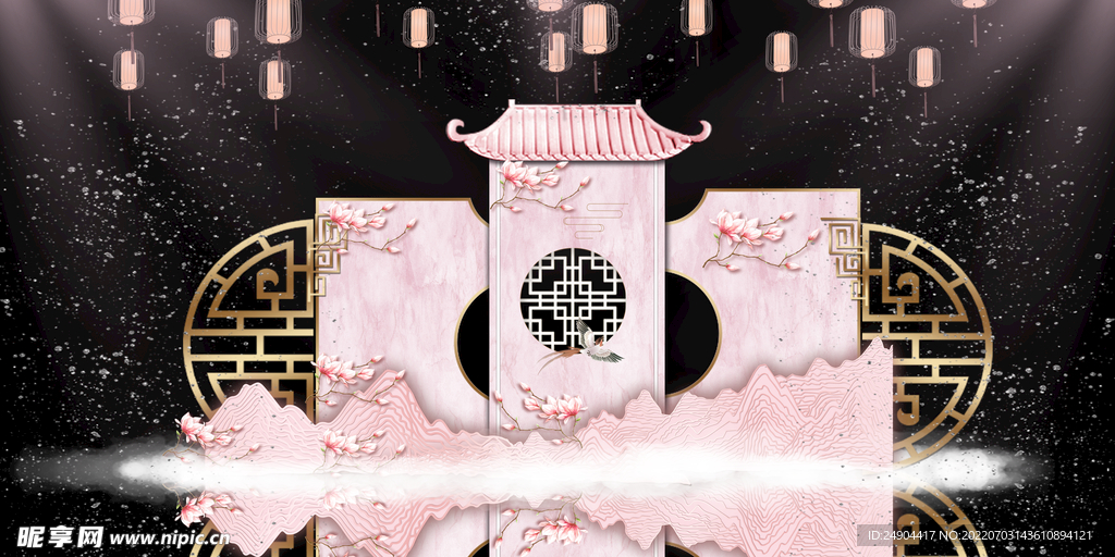 粉色婚礼背景