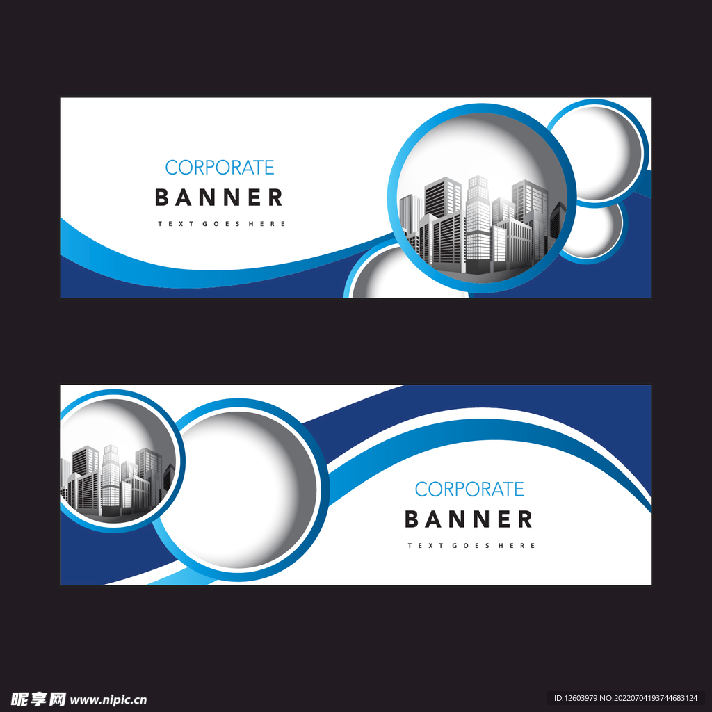 蓝白波浪渐变banner