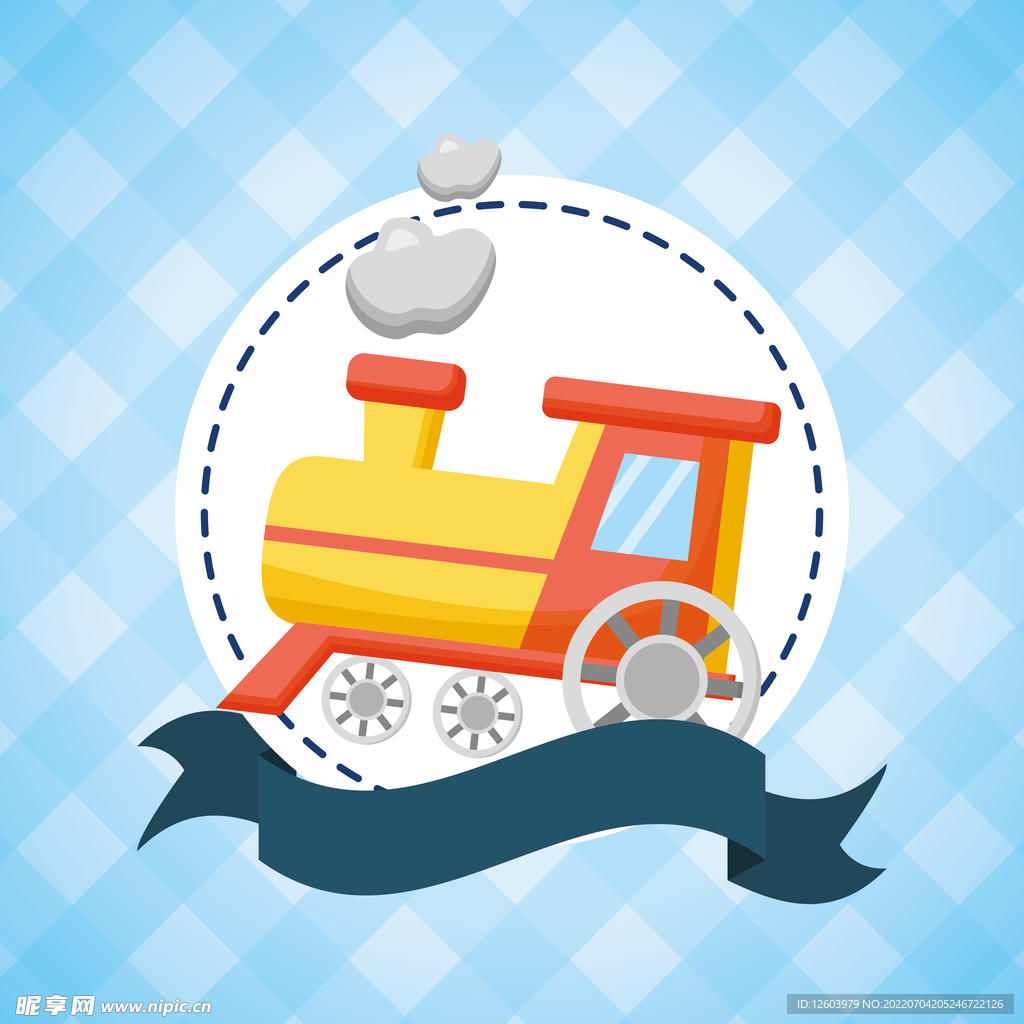 玩具火车插画元素