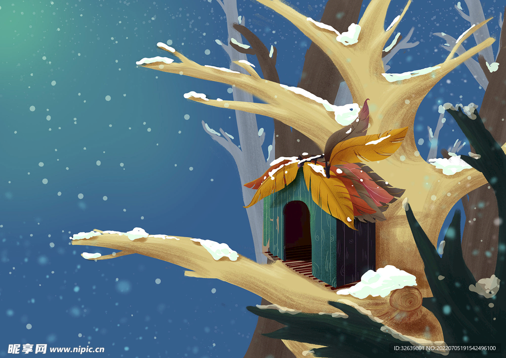 小雪插画