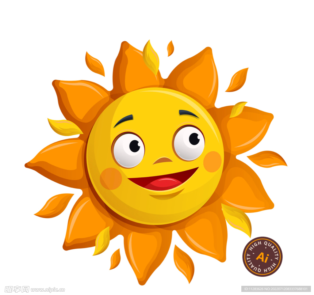 卡通大眼睛太阳矢量素材