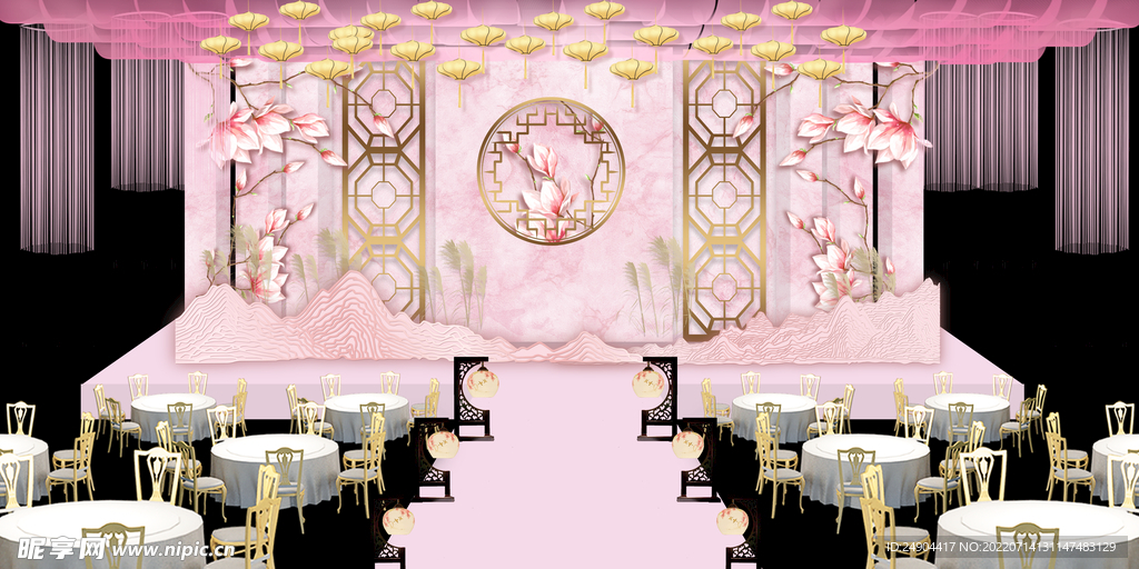 粉色婚礼背景
