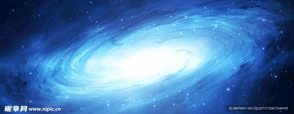 蓝色星空梦幻星云背景