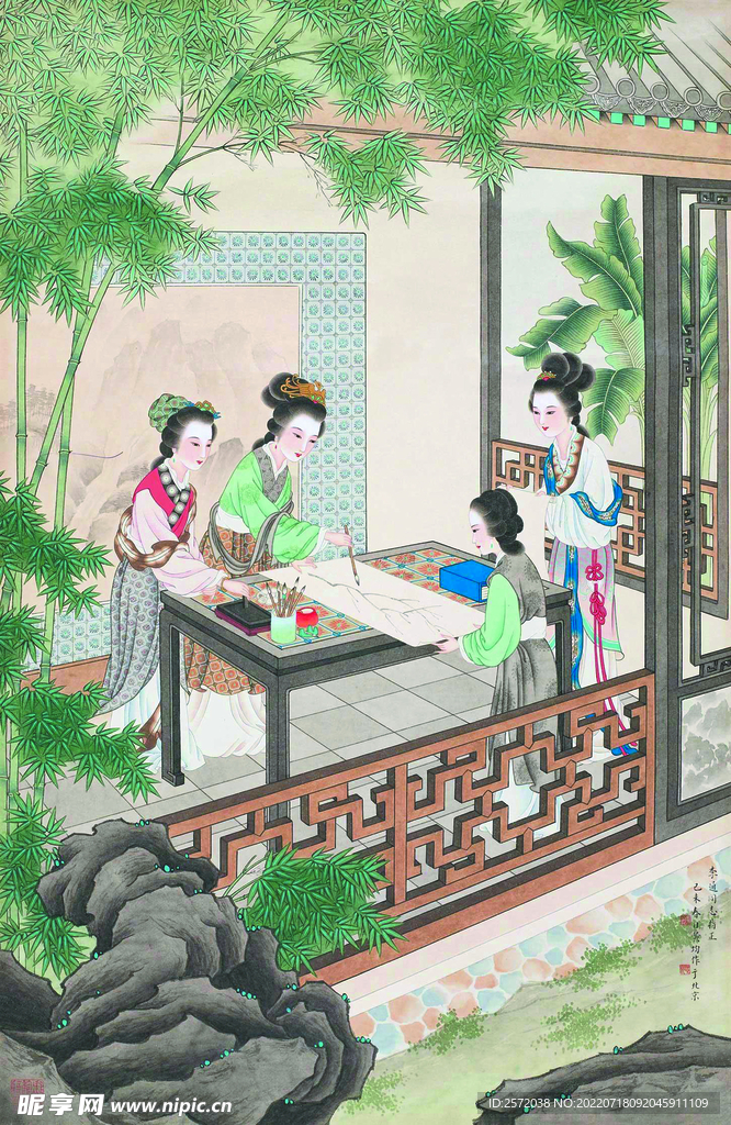 惜春作画
