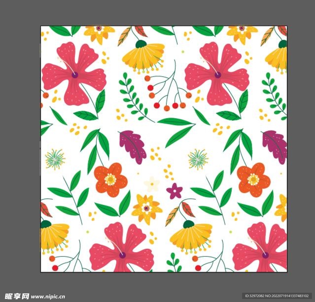花卉树叶无缝背景