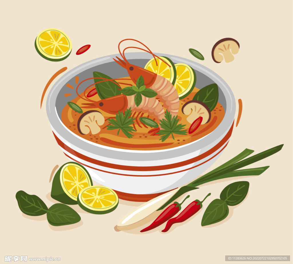 泰式美食插画
