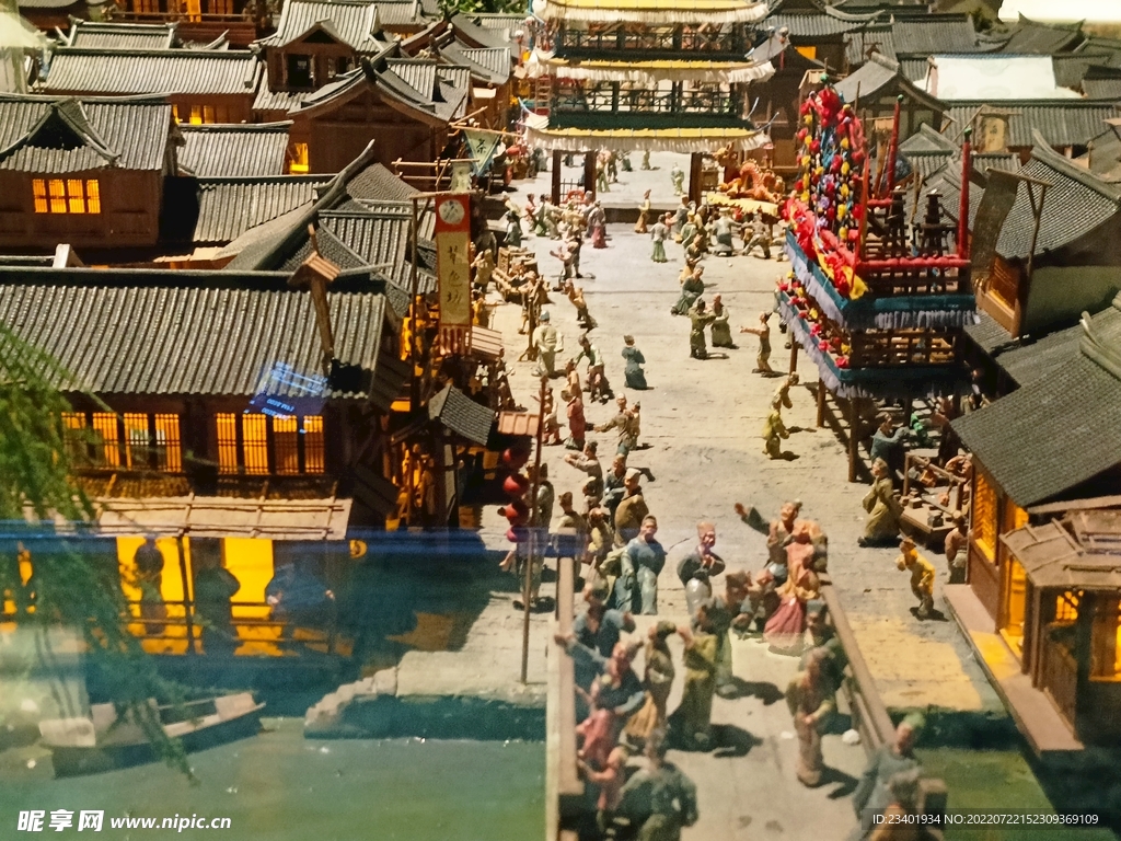 微观建筑模型仿古复古市井生活