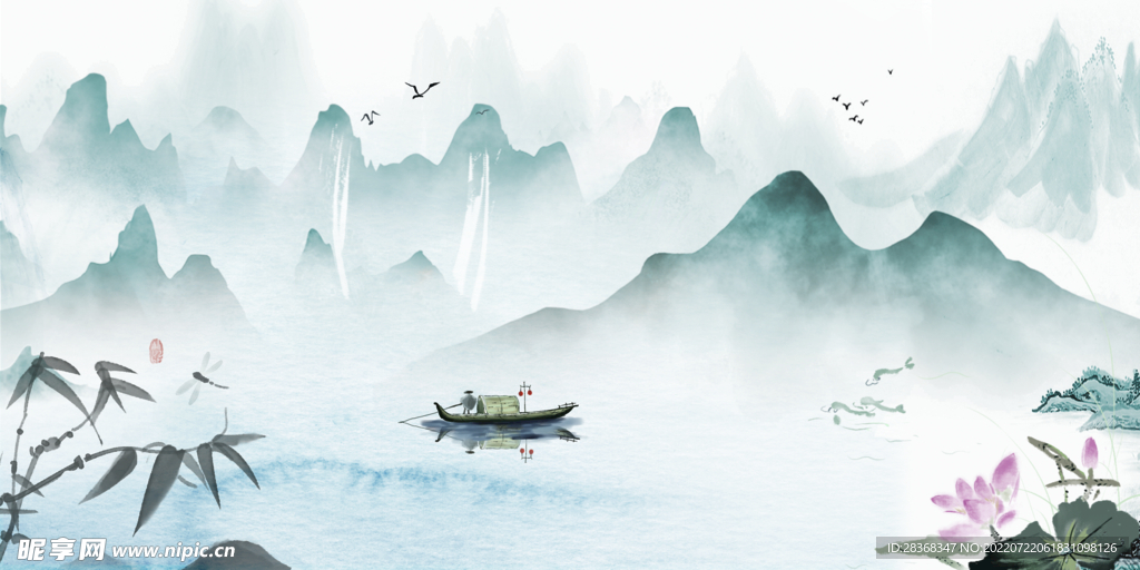 国风中式水墨画