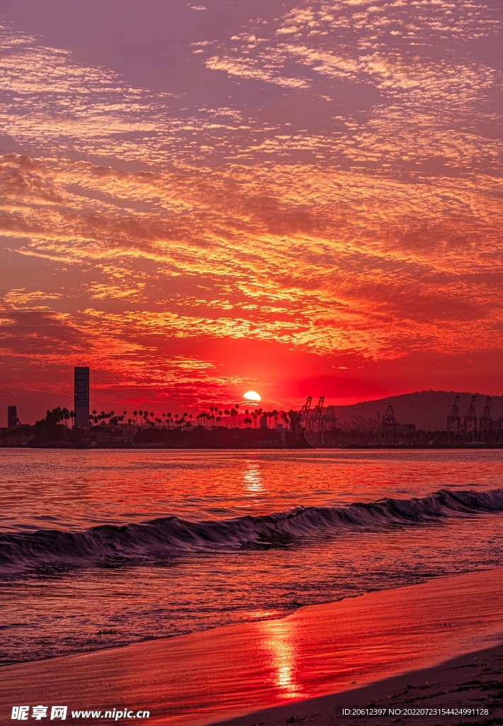 红色夕阳