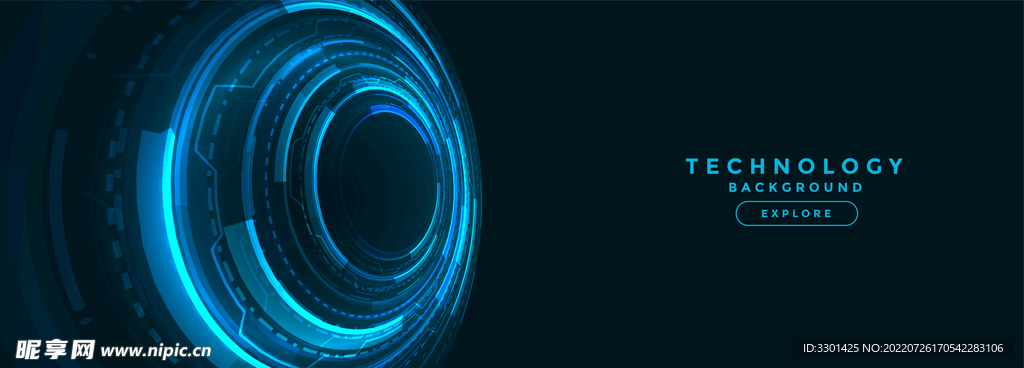 数字技术矢量横幅设计模板