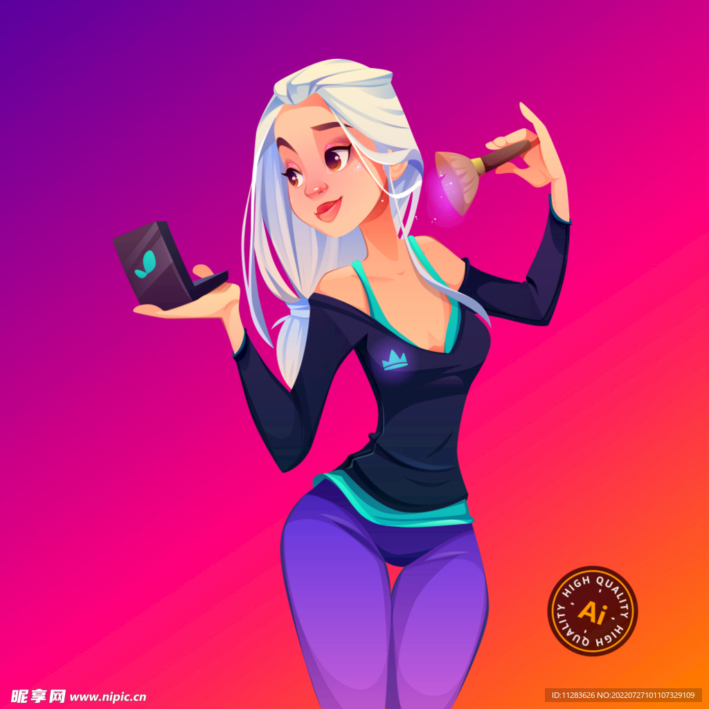 卡通美妆博主